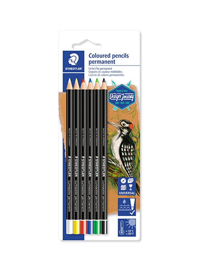 STAEDTLER Pack Of 6 Permanent Colored Pencils Multicolour - Image 1