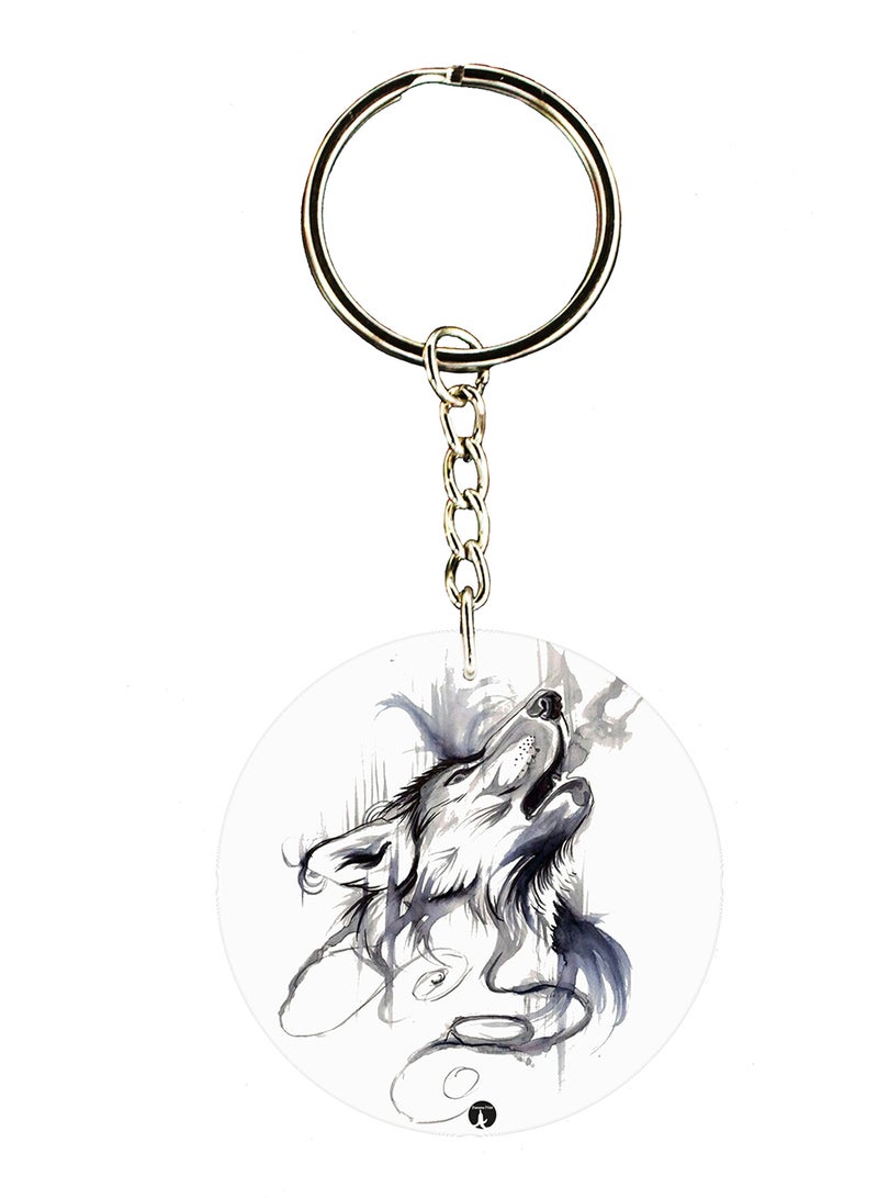 BP Wolf Double Side Printed Keychain