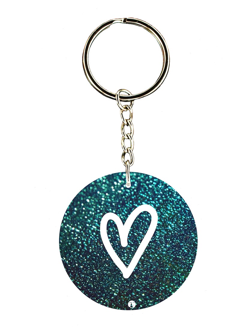 BP Heart Double Side Printed Keychain