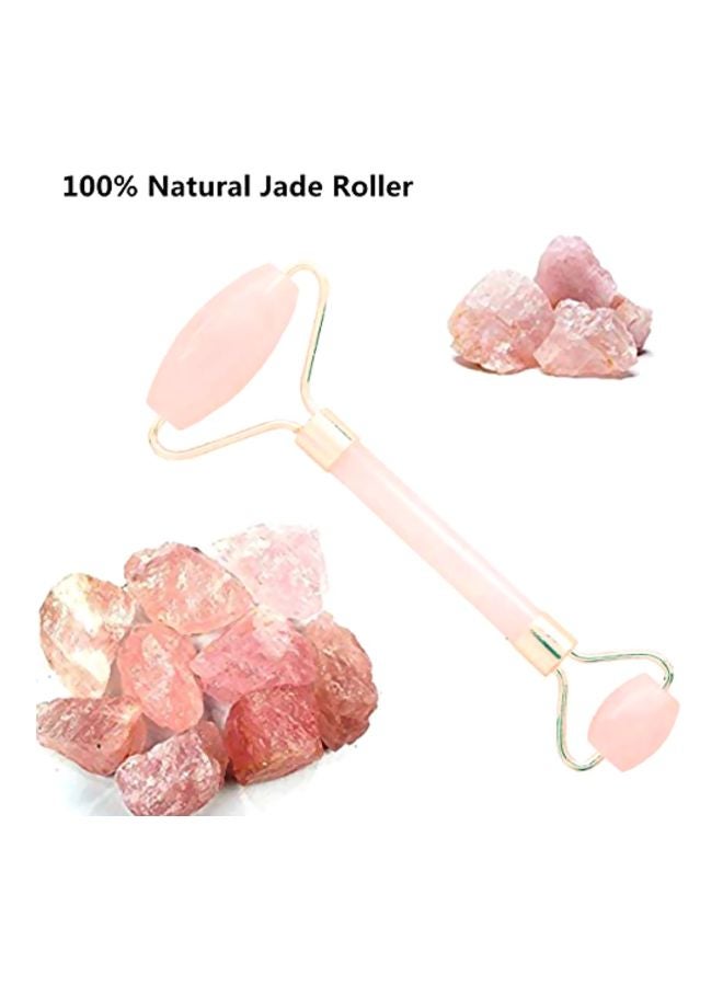 JYsun Anti Aging Jade Roller Massage Set Pink/Gold - Image 2