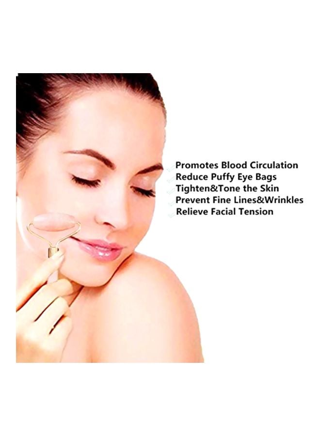 JYsun Anti Aging Jade Roller Massage Set Pink/Gold - Image 3