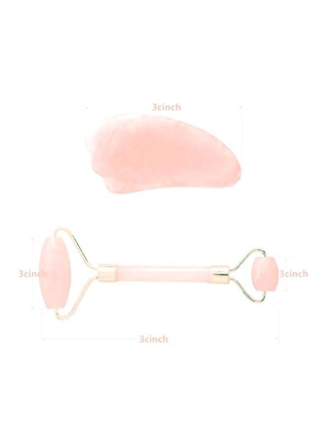 JYsun Anti Aging Jade Roller Massage Set Pink/Gold - Image 5