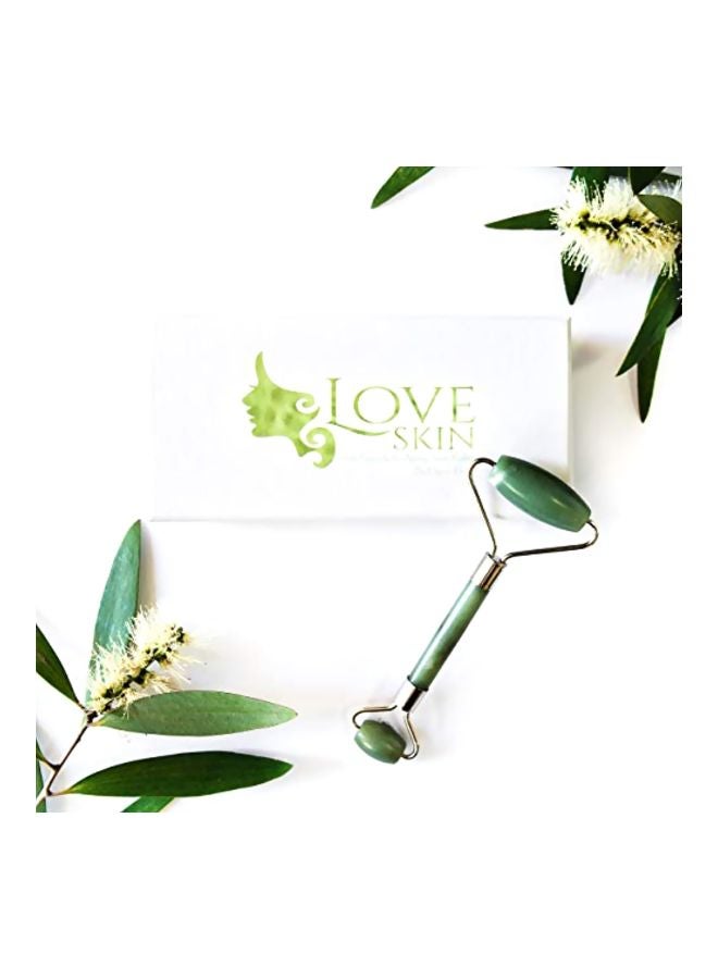 Love Skin - Anti Aging Jade Roller Facial Massage Green/Gold - Image 1
