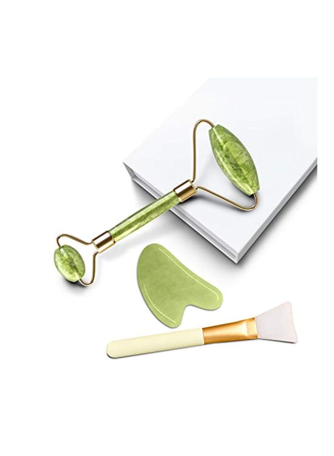 OOTORI Anti-Aging Jade Roller With Gua Sha Board Green/Gold  - Image 5