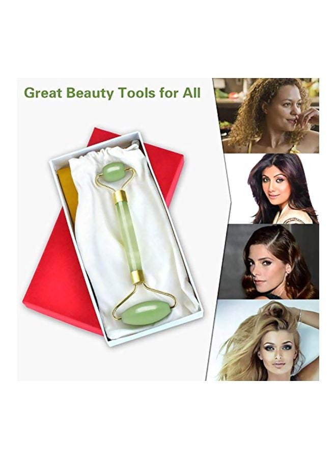 Deyace Anti-Aging Jade Roller Green/Gold - Image 3