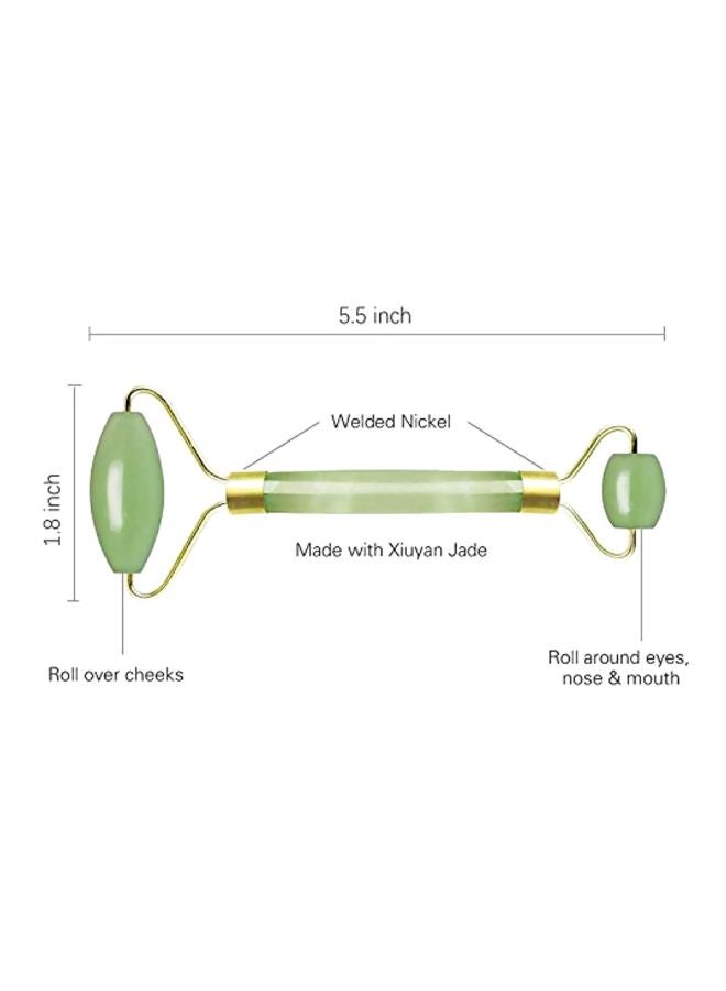 Deyace Anti-Aging Jade Roller Green/Gold - Image 5