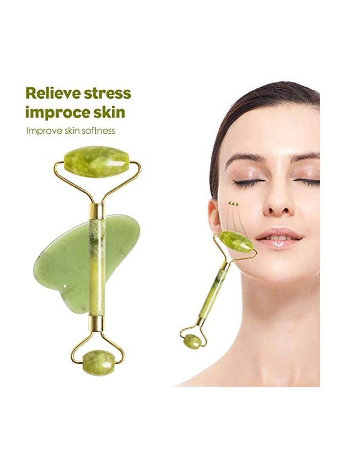 JOCHA Jade Roller Massage Tool Set Green - Image 2