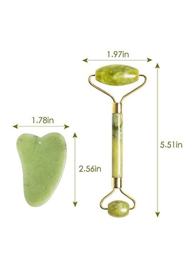 JOCHA Jade Roller Massage Tool Set Green - Image 5