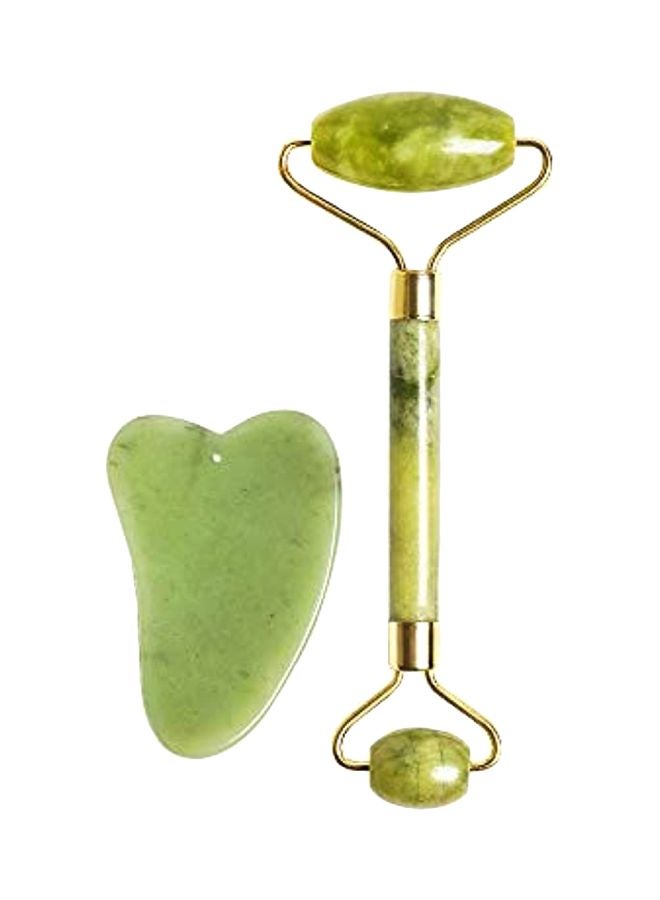 JOCHA Jade Roller Massage Tool Set Green - Image 1