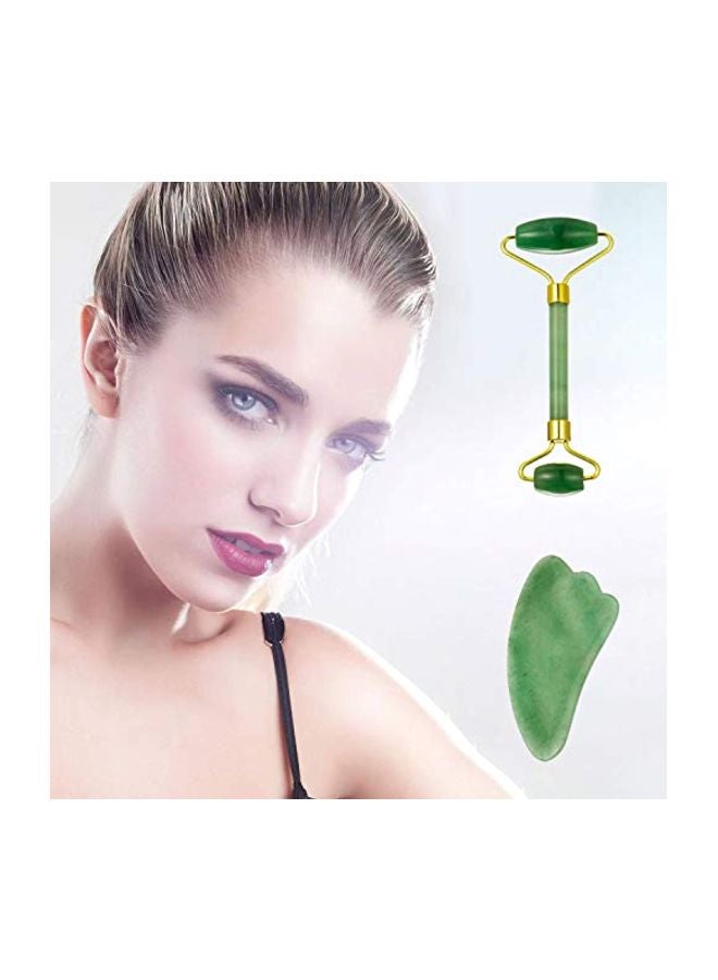 مدامي مجموعة بكرات من اليشم للوجه ذهب أخضر - Image 4