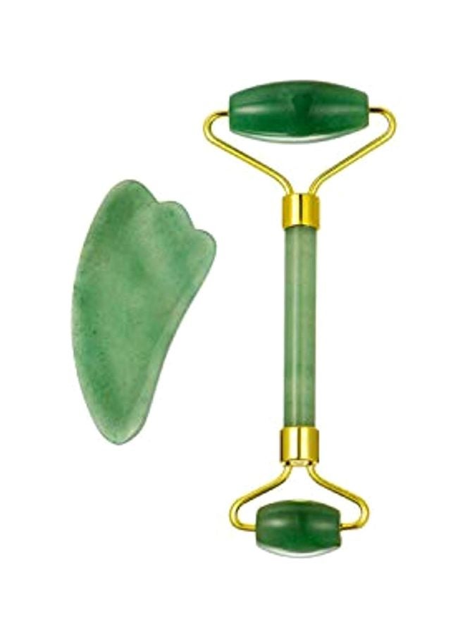 مدامي مجموعة بكرات من اليشم للوجه ذهب أخضر - Image 1