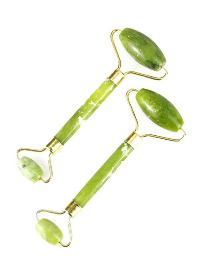 Monrocco 2-Piece Jade Roller Massage Green - Image 1
