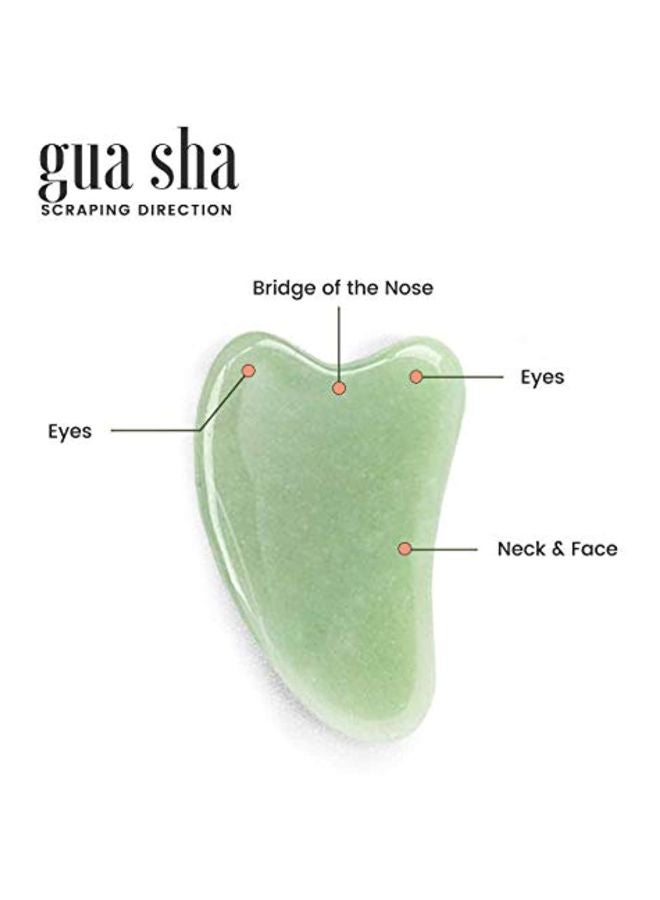 Oliver Anti Aging Jade Face Roller With Gua Sha Green/Gold  - Image 5