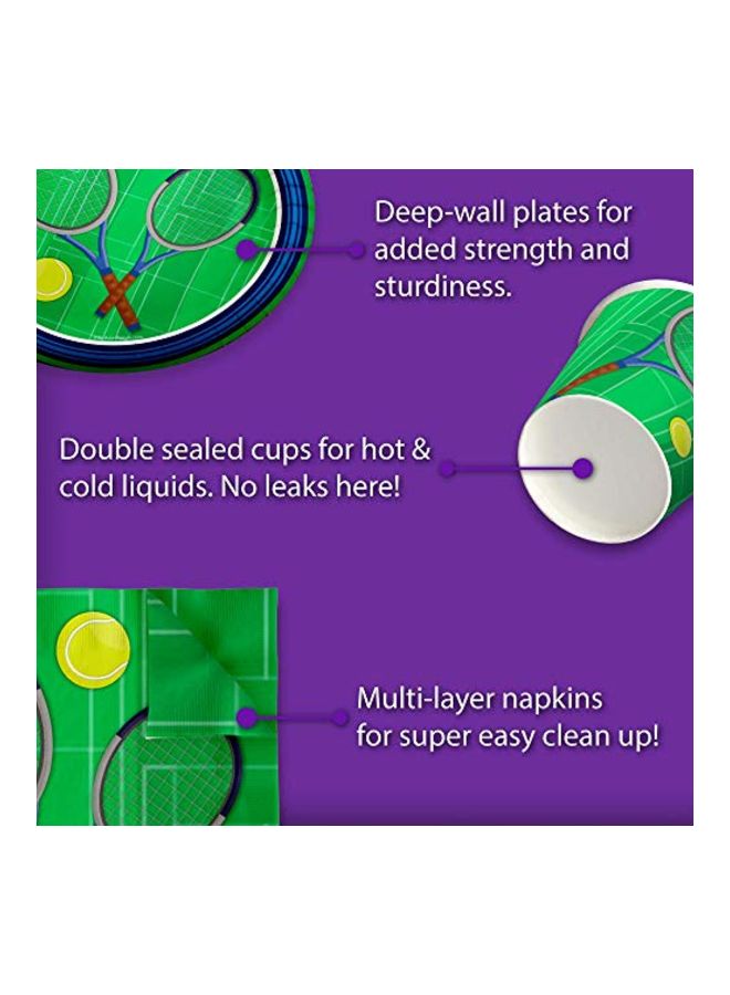 Birthday Galore 16-Piece Tennis Printed Tableware Set  - Image 4