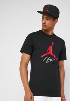 Nike Jordan Jumpman Flight Crew Neck T-Shirt Black/Red/White  - Image 1