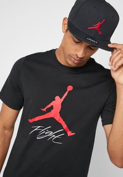Nike Jordan Jumpman Flight Crew Neck T-Shirt Black/Red/White  - Image 3