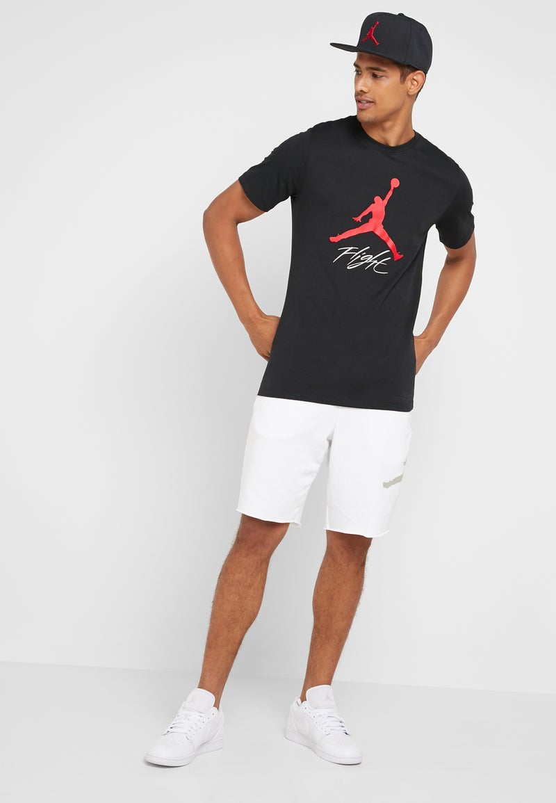 Nike Jordan Jumpman Flight Crew Neck T-Shirt Black/Red/White  - Image 4