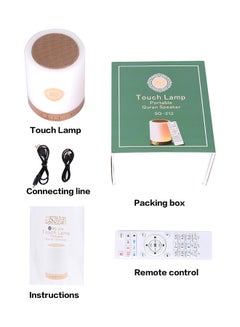Generic Touch Lamp Portable Quran Speaker 19 x 16 x 11 cm ABS Material Gold/White  - Image 4