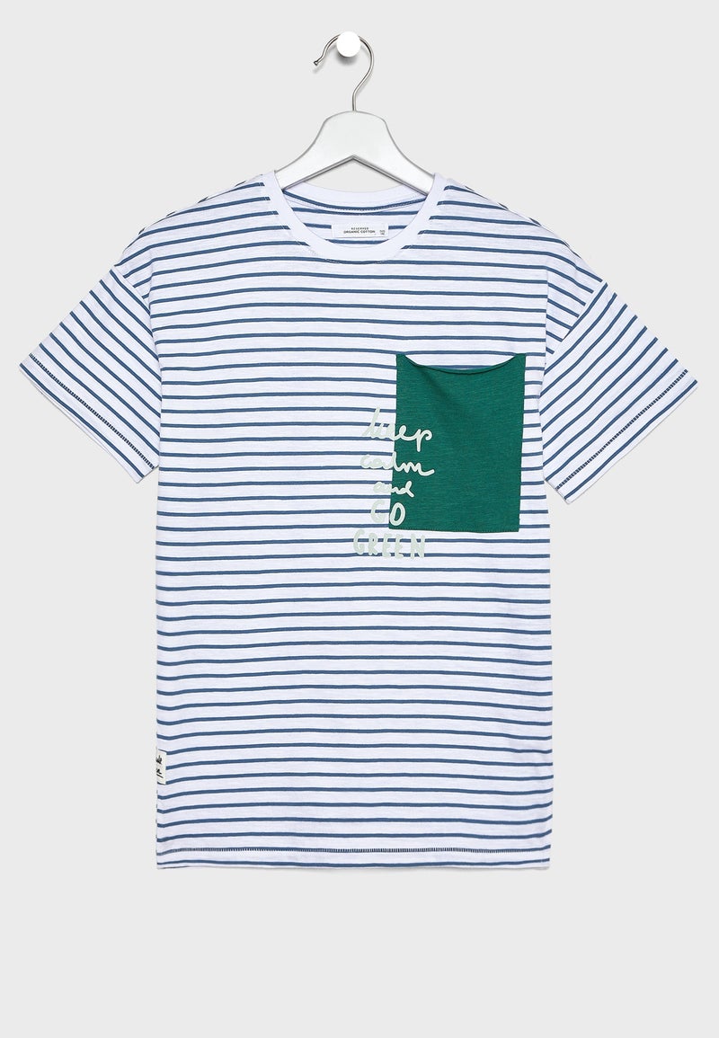 ريزرفد تيشيرت مخطط للمراهقين متعدد الألوان - Image 1