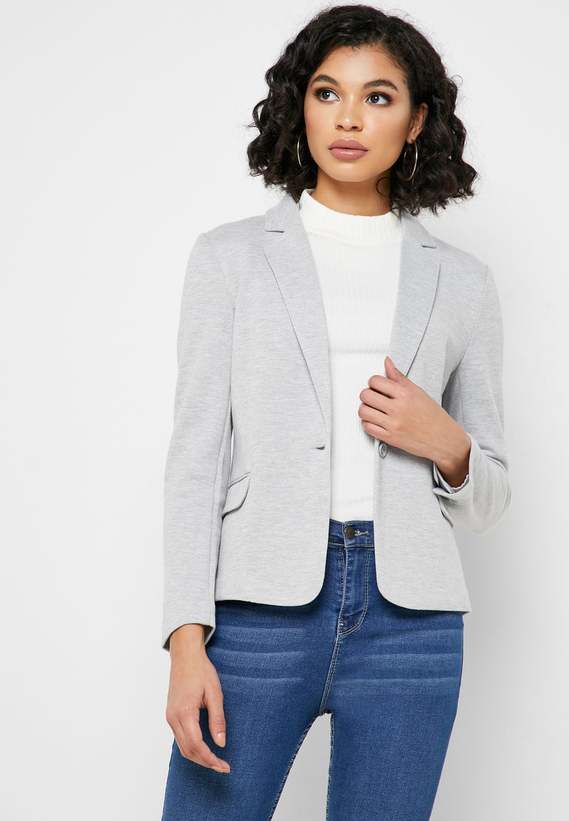 VERO MODA Textured Blazer Grey - Image 1