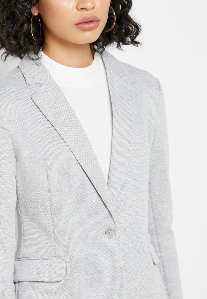 VERO MODA Textured Blazer Grey - Image 3