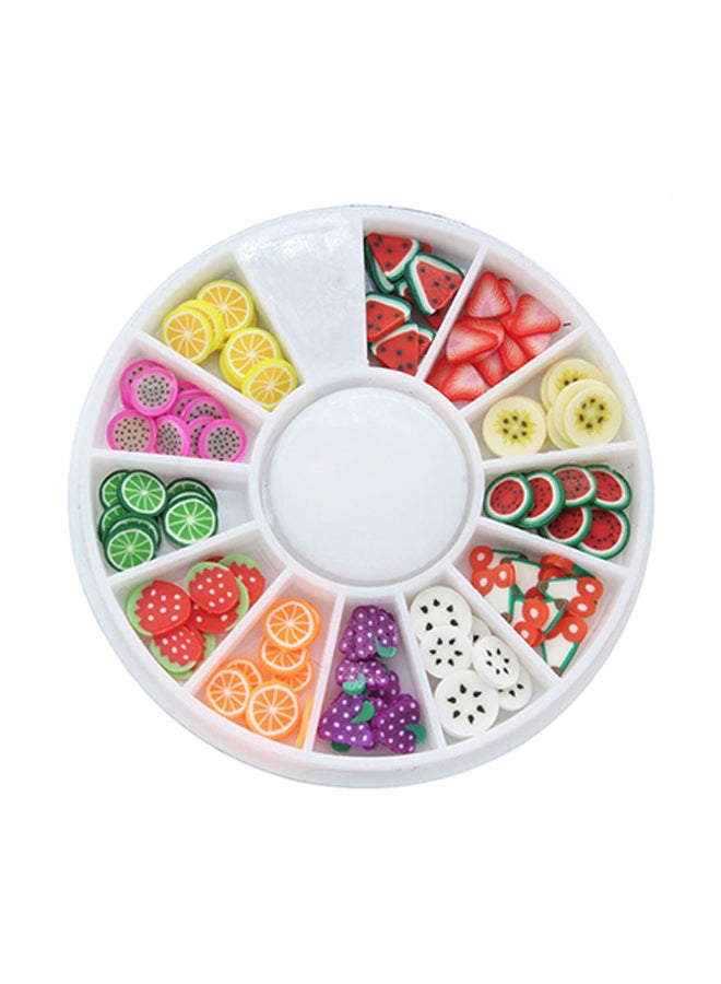 12-Piece Fruit Slice Manicure Nail Tools Set multicolor