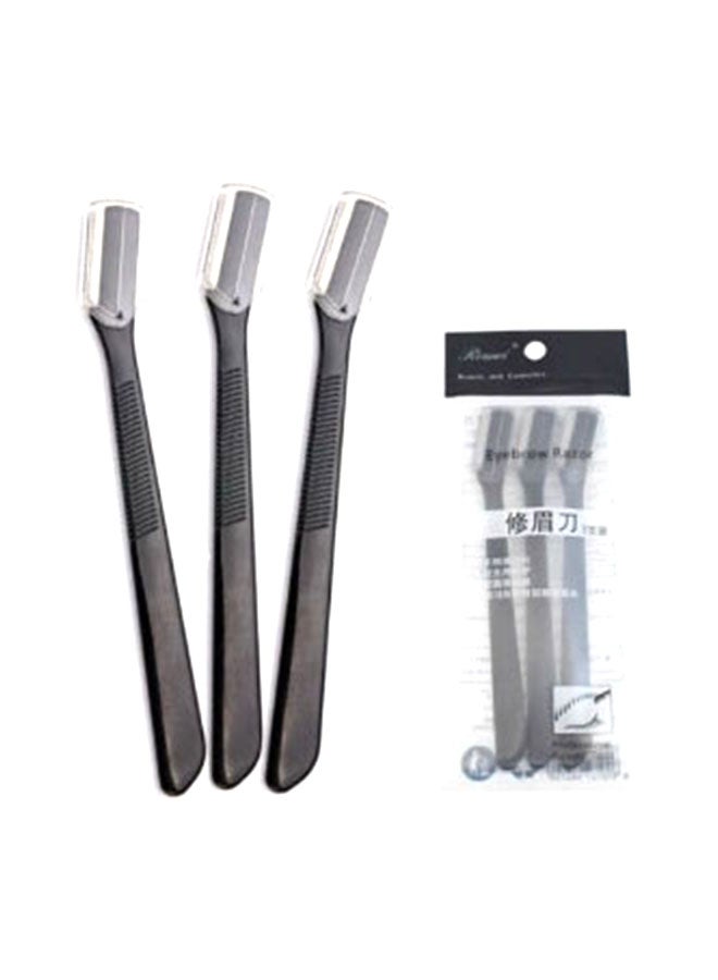 Generic - 3-Piece Straight Shank Eyebrow Scissors Set black - Image 1