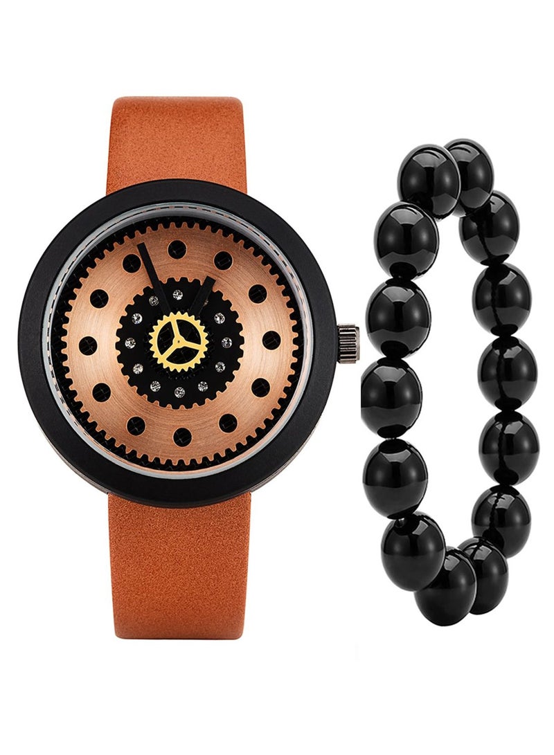 men Analog Watch And Bracelet Set 1961  - Image 1