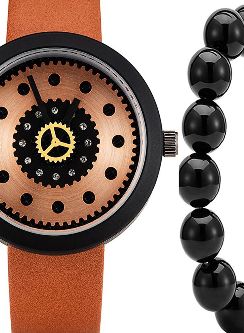 men Analog Watch And Bracelet Set 1961  - Image 2