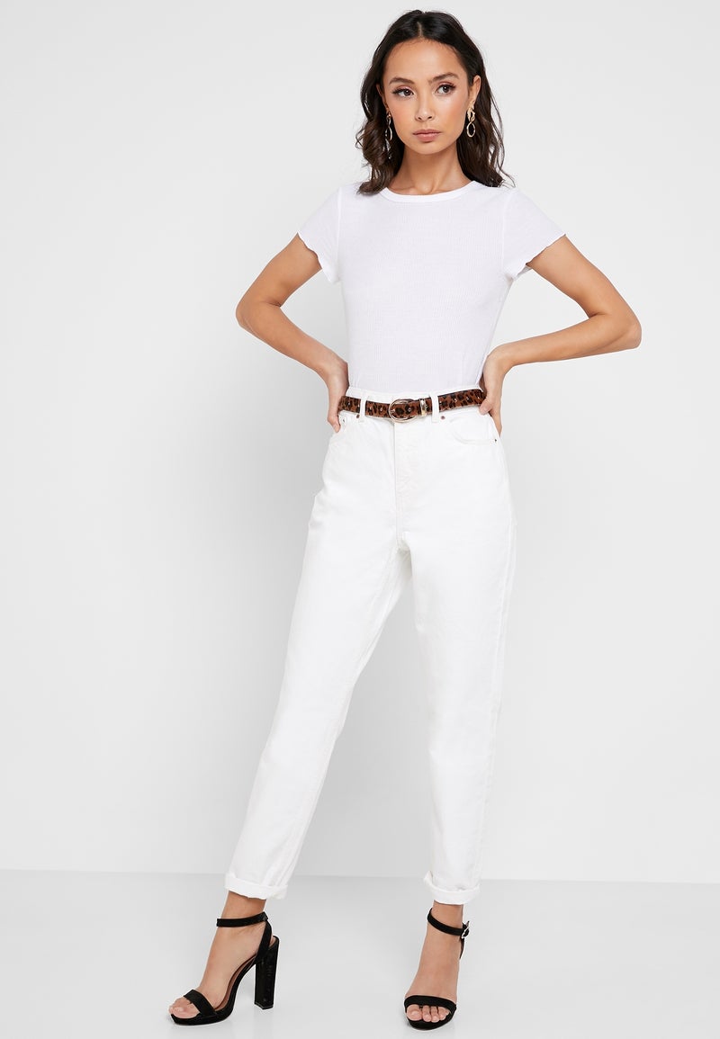 TOPSHOP - Moto Mom Jeans White - Image 1