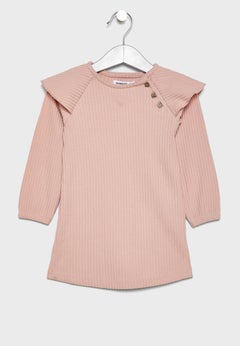 Reserved Infant Ruffle Shoulder Dress Pale Pink  - Image 1