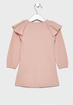 Reserved Infant Ruffle Shoulder Dress Pale Pink  - Image 2
