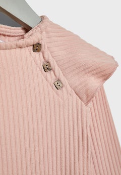Reserved Infant Ruffle Shoulder Dress Pale Pink  - Image 3