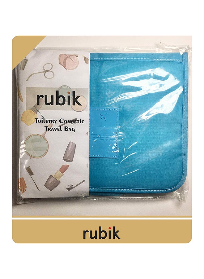 روبيك حقيبة لمستحضرات ولوازم التجميل بتصميم قابل للتعليق أزرق سماوي - Image 2