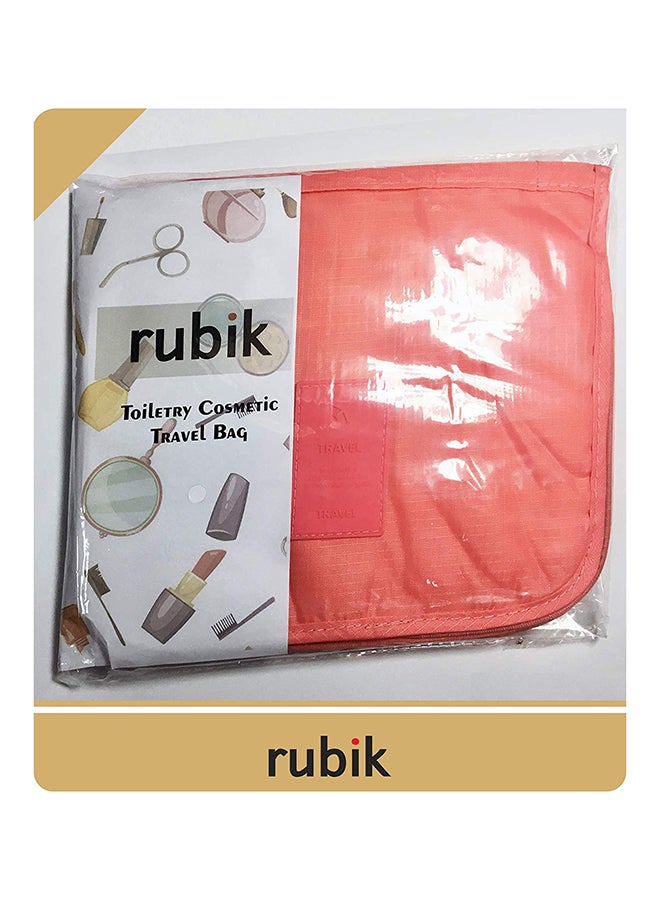 روبيك حقيبة لمستحضرات ولوازم التجميل بتصميم قابل للتعليق وردي خوخي - Image 2
