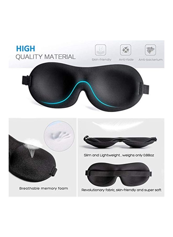 LKY DIGITAL - 2-Piece Sleeping Eye Mask With Adjustable Head Strap Black/Blue - Image 1