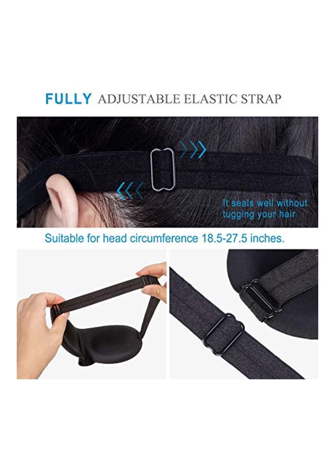LKY DIGITAL - 2-Piece Sleeping Eye Mask With Adjustable Head Strap Black/Blue - Image 1