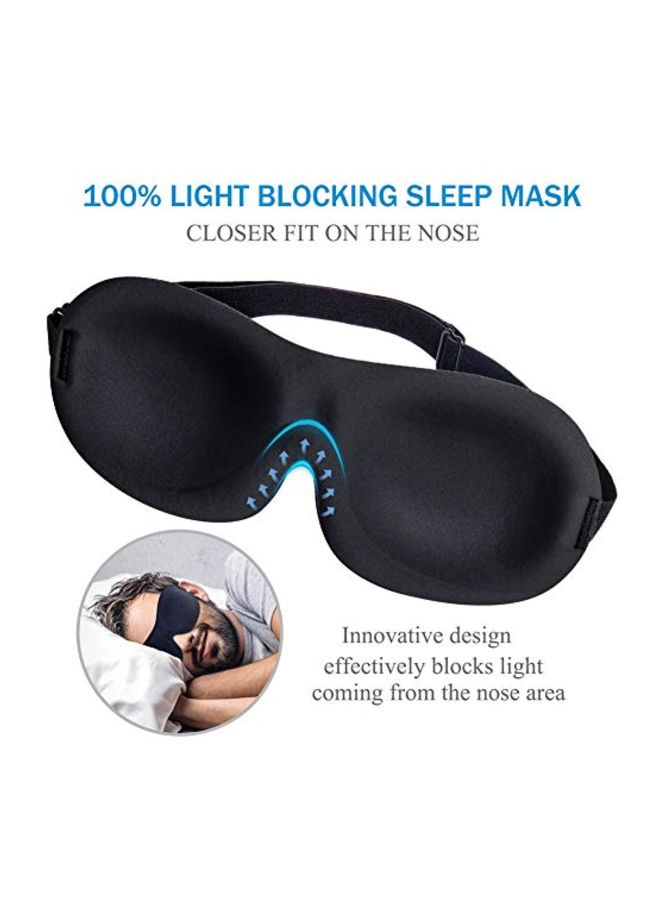 LKY DIGITAL - 2-Piece Sleeping Eye Mask With Adjustable Head Strap Black/Blue - Image 1
