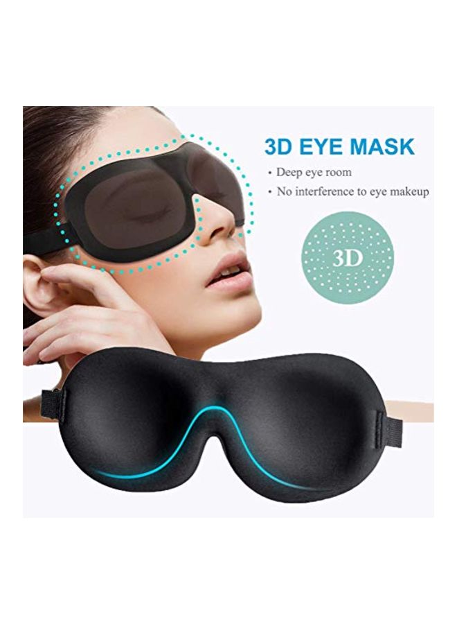 LKY DIGITAL - 2-Piece Sleeping Eye Mask With Adjustable Head Strap Black/Blue - Image 1