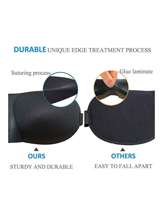 LKY DIGITAL - 2-Piece Sleeping Eye Mask With Adjustable Head Strap Black/Blue - Image 1