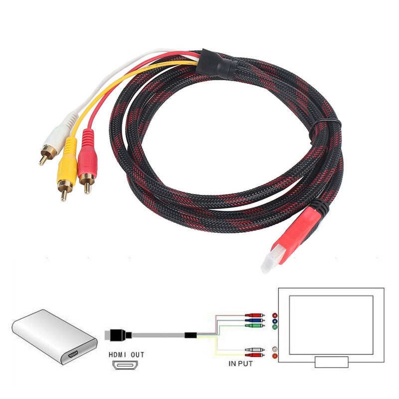 HDMI To 3 RCA Audio Video Cable Black/Red/White  - Image 5