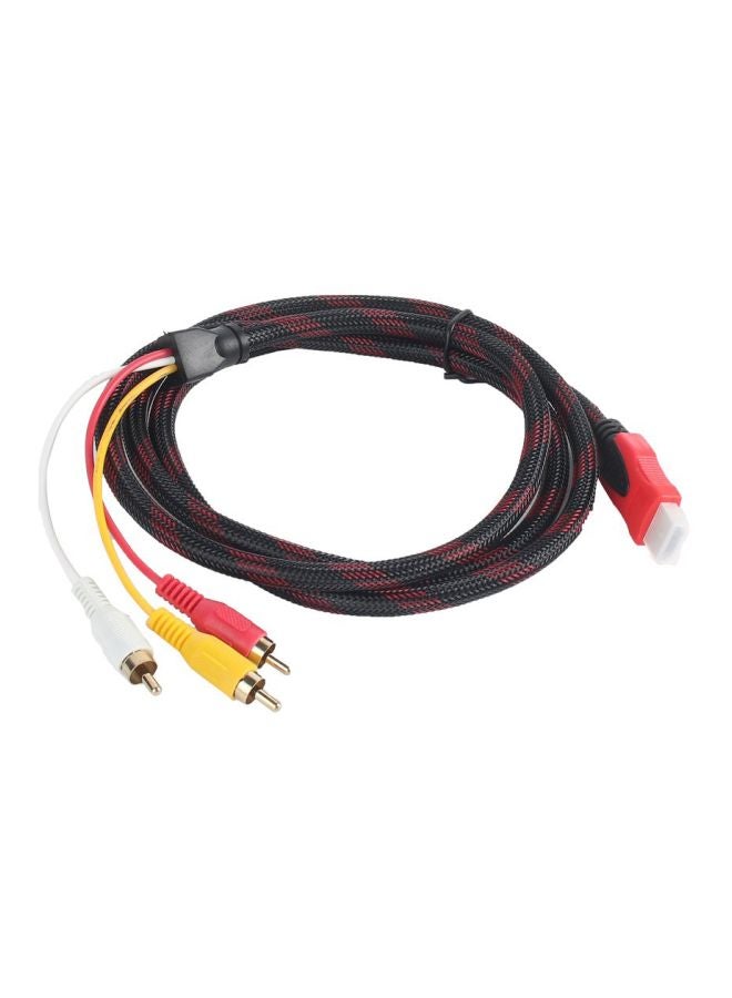 HDMI To 3 RCA Audio Video Cable Black/Red/White  - Image 1