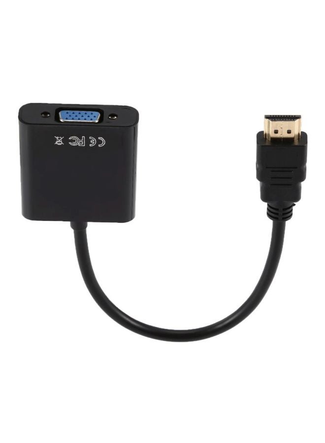 كابل فيديو محول من ذكر HDMI إلى أنثى VGA مزود بمحول صوتي أسود/فضي - Image 2