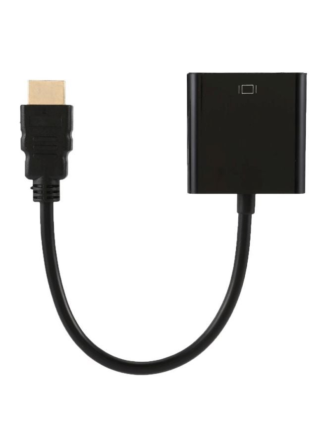 كابل فيديو محول من ذكر HDMI إلى أنثى VGA مزود بمحول صوتي أسود/فضي - Image 1
