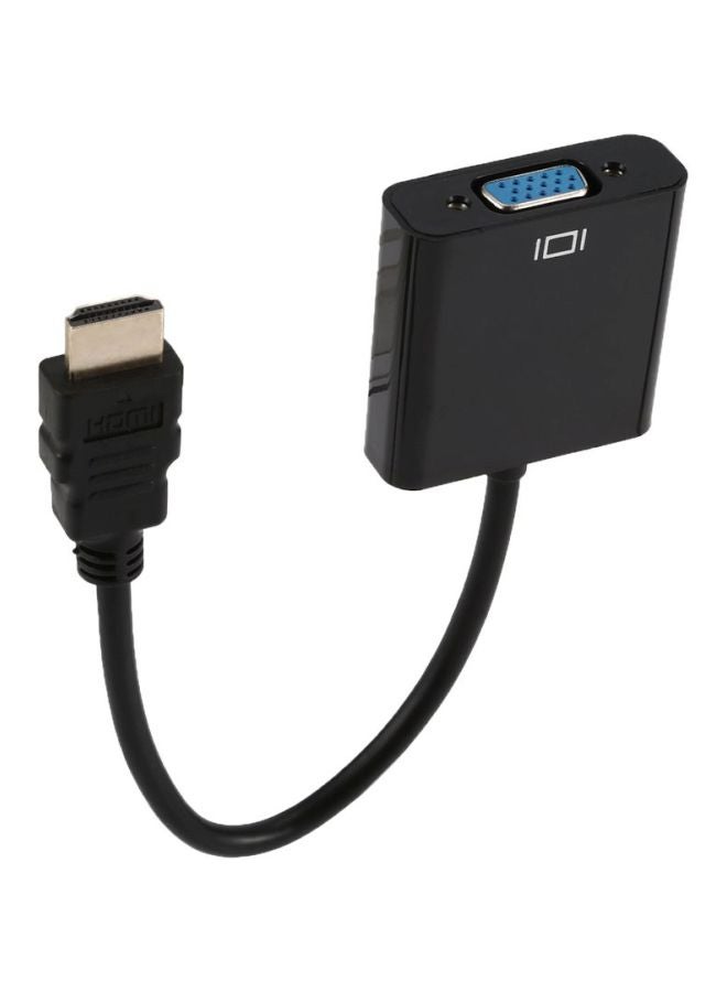 2-Piece HDMI Male To VGA Female Converter Cable With Audio Adapter Black - Image 2