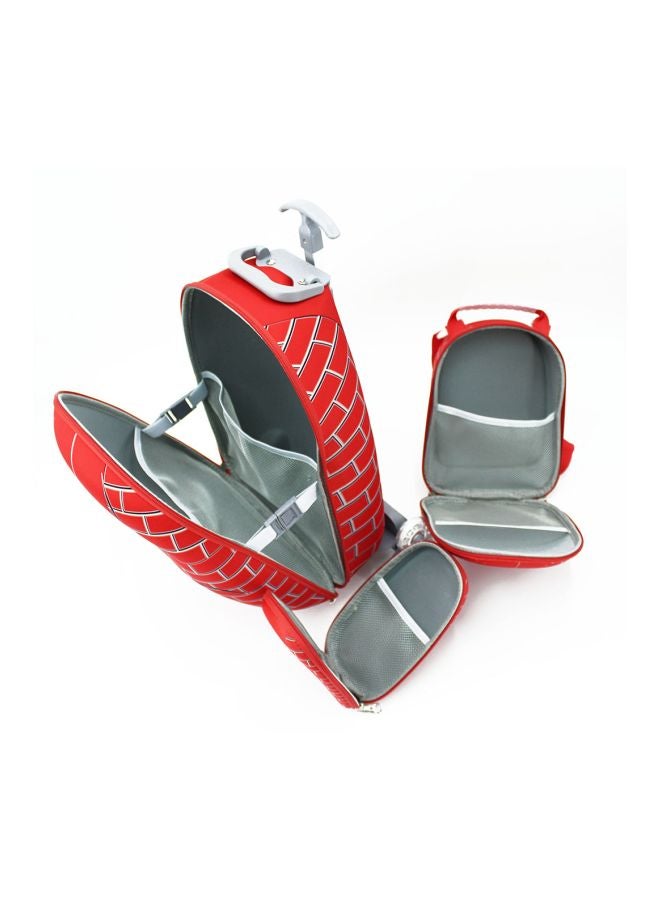 فالوجوشا مجموعة حقيبة ظهر بعجلات بطبعة عنكبوت من 3-قطع أحمر/ أسود/ أبيض - Image 4