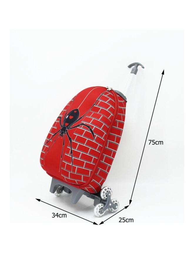 فالوجوشا مجموعة حقيبة ظهر بعجلات بطبعة عنكبوت من 3-قطع أحمر/ أسود/ أبيض - Image 2