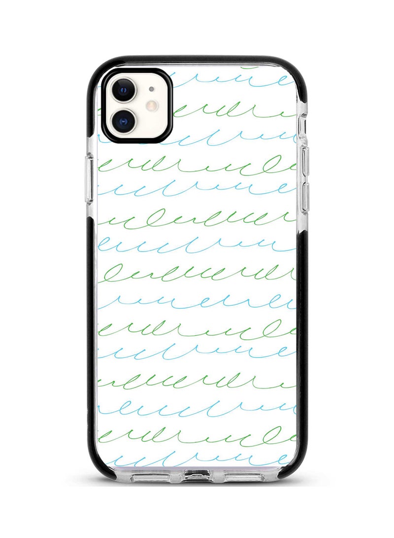 ستايلايزد غطاء حماية واق لهاتف أبل آيفون 11 مطبوع بالكامل بنمط قصة مكتوبة بخط متصل