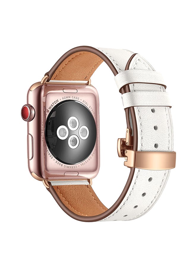 Mifan Leather Replacement Smartwatch Band White - Image 4