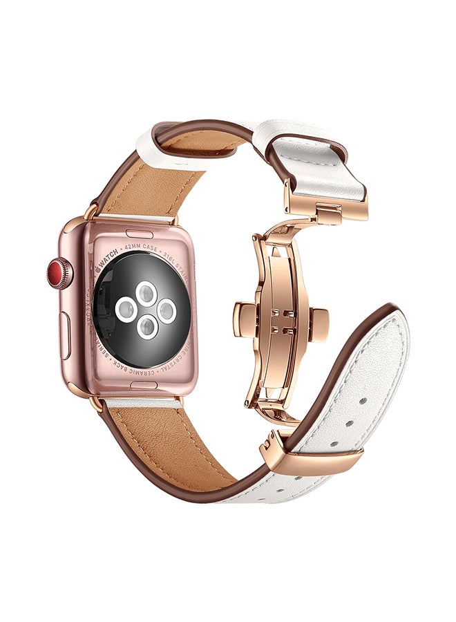 Mifan Leather Replacement Smartwatch Band White - Image 3